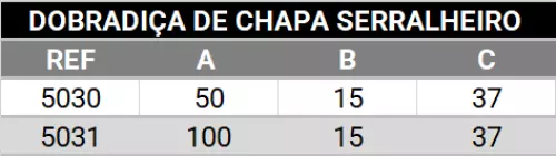 Dobradiça de chapa para portão  (SERRALHEIRO)