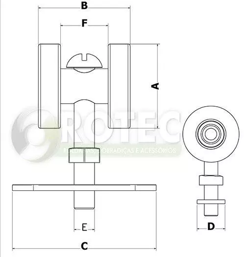 Rodízio duplo torneado 1.1/2"
