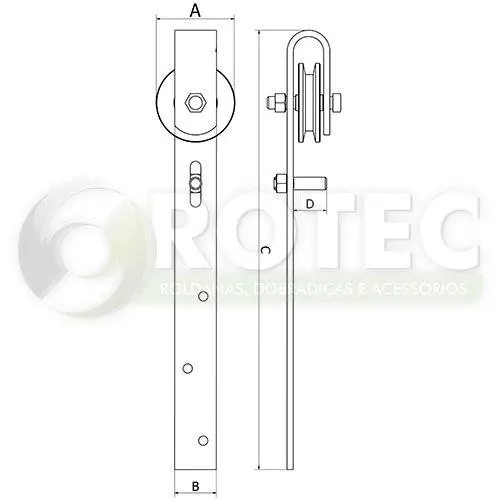 Roldana para porta de correr