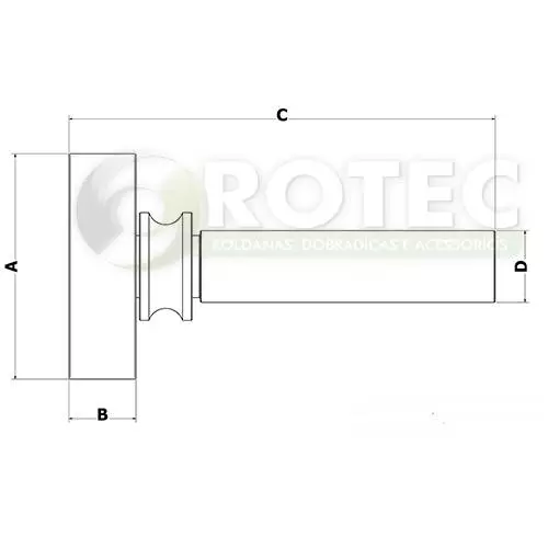 Roldana Guia Lateral com Rolamento Anel no Eixo (NYLON)
