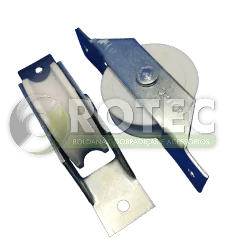 Roldana NYLON canal U ferro 1/2'' com suporte aberto